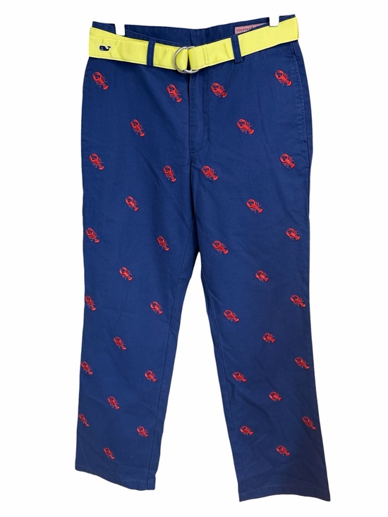 Vineyard Vines Other - Vineyard Vines Blue Chinos with Red Lobster Embroidery and Yellow Belt
